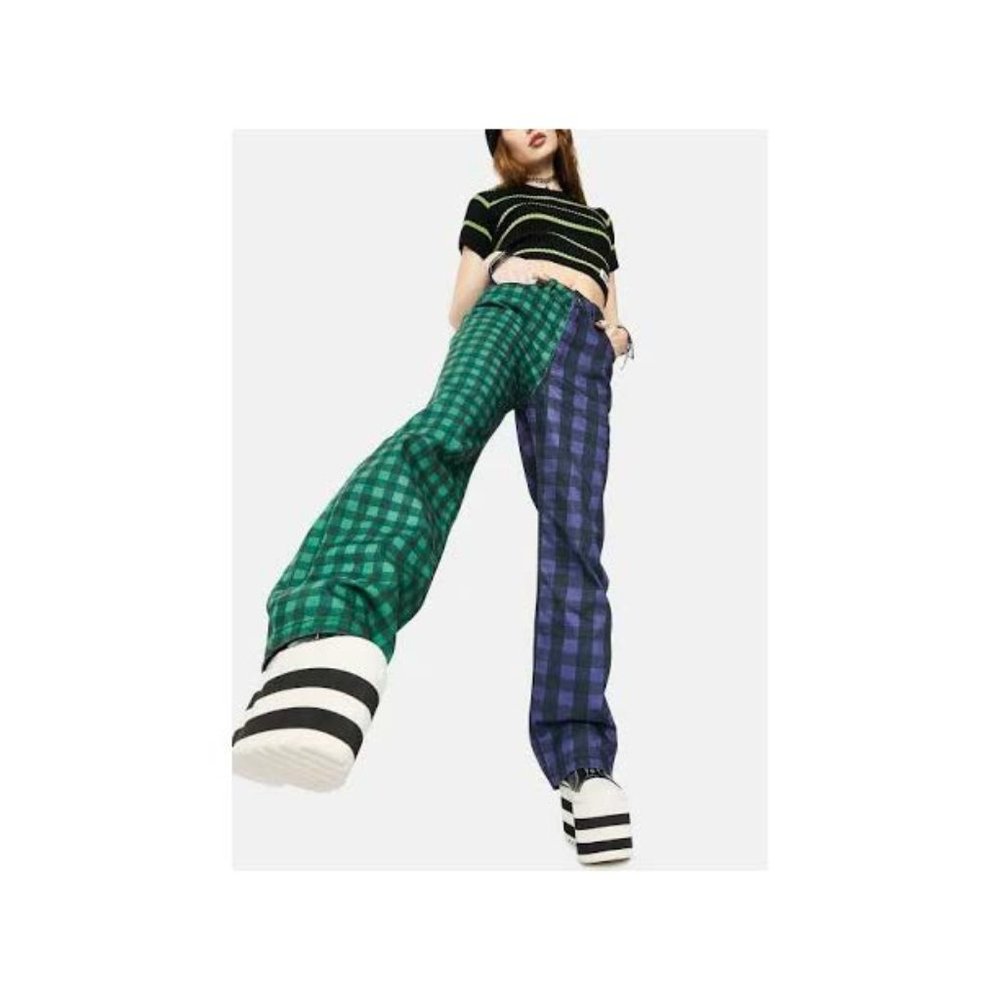 Ragged Priest Mixed Check Mom Jean (SOLD OUT)